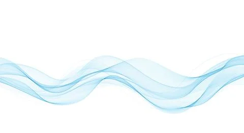 Abstract vector background, transparent waved lines for brochure, website, flyer Stock Illustration