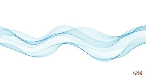 Abstract vector background, transparent waved lines for brochure, website, flyer Stock Illustration