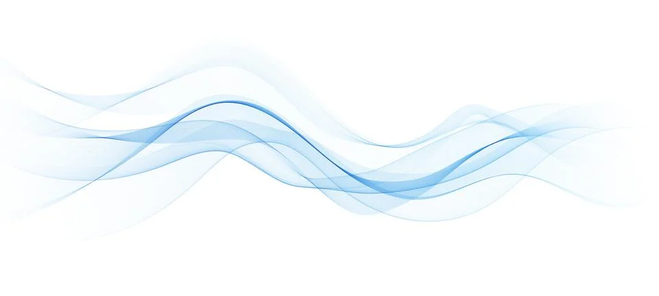 Abstract vector background, transparent waved lines for brochure, website, flyer Stock Illustration