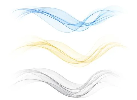 Abstract vector background, transparent waved lines for brochure, website, flyer Stock Illustration