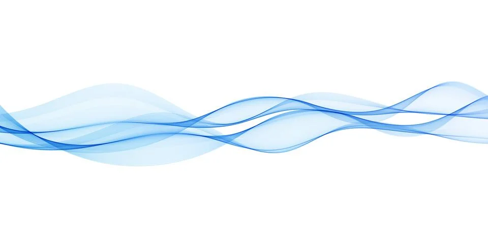 Abstract vector background, transparent waved lines for brochure, website, flyer Stock Illustration