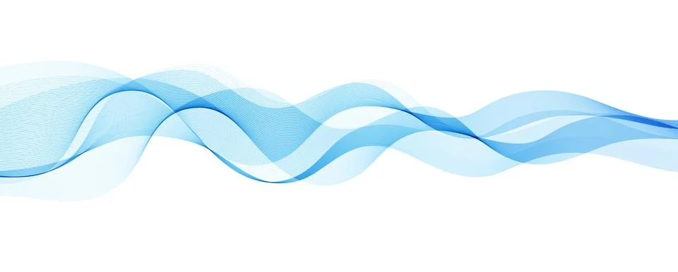 Abstract vector background, transparent waved lines for brochure, website, flyer Stock Illustration