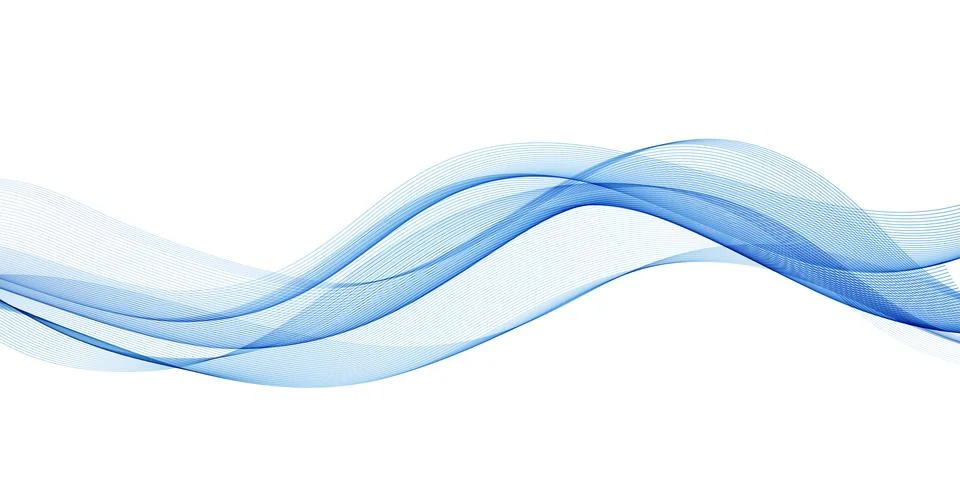 Abstract vector background, transparent waved lines for brochure, website, flyer Stock Illustration