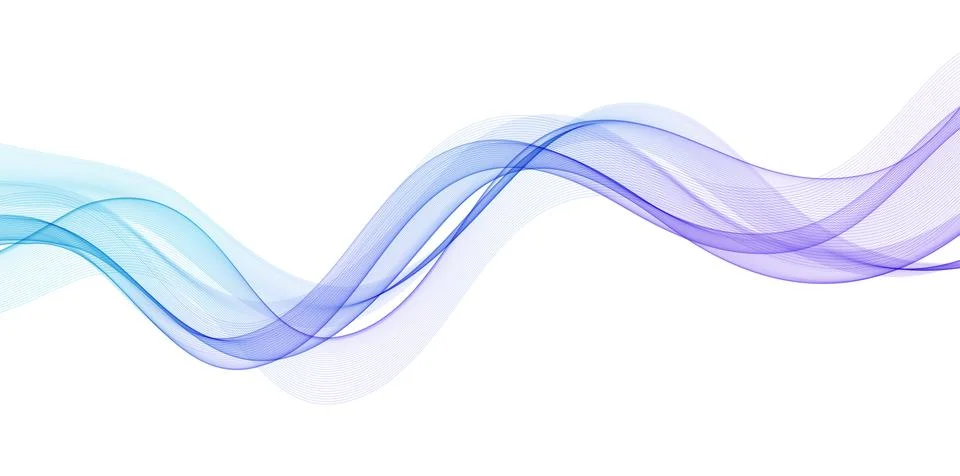 Abstract vector background, transparent waved lines for brochure, website, flyer Stock Illustration