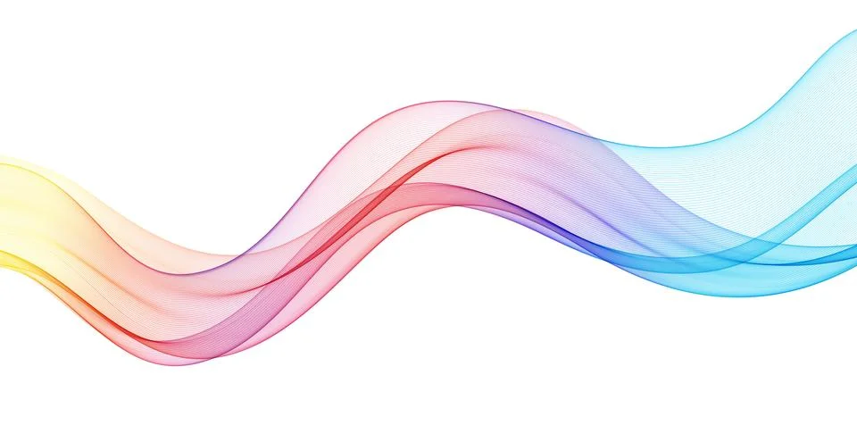 Abstract vector background, transparent waved lines for brochure, website, flyer Stock Illustration