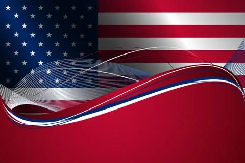 Abstract vector background with USA flag Stock Illustration