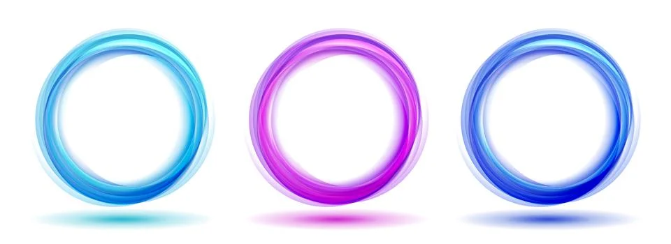 Abstract vector background wavy blue circles set. Circle lines Abstract waves Stock Illustration