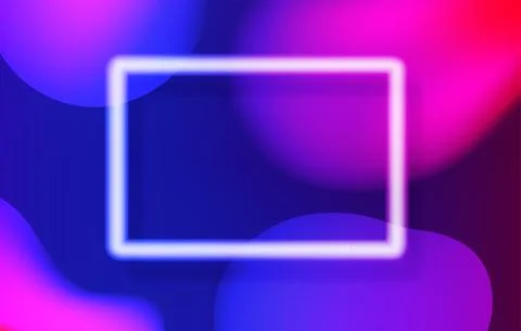 Abstract vector background with white neon frame. Vector illustration Stock Illustration