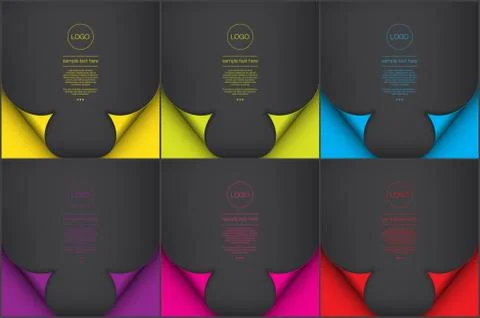 Abstract vector backgrounds set of 6. Illustrazione stock