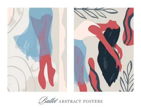 Abstract vector. Ballet dancer girl poster. Stock Illustration