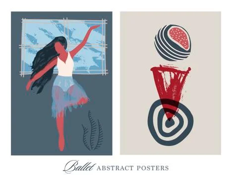 Abstract vector. Ballet dancer girl poster. Stock Illustration