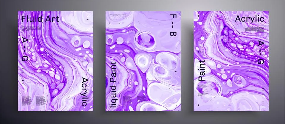 Abstract vector banner, texture pack of fluid art covers. Beautiful background Stock Illustration