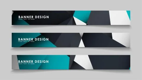 Abstract vector banners with geometric backgrounds gradient green black and w Ilustración de archivo