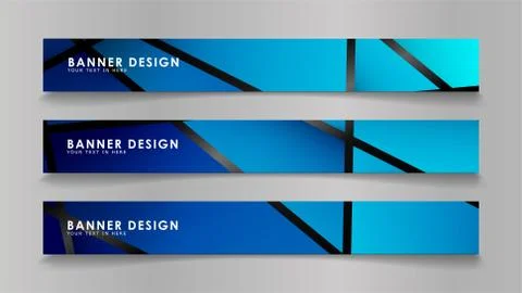 Abstract vector banners with geometric backgrounds in color gradients Stock Illustration