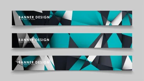 Abstract vector banners with geometric backgrounds gradient green black and w Ilustración de archivo