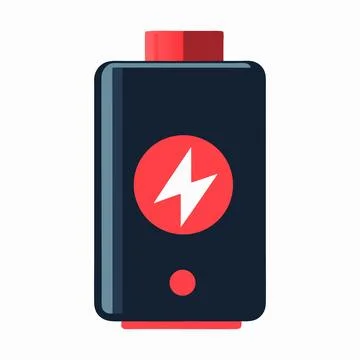 Abstract Vector battery with a lightning bolt on a circle Icon or Logo Desi.. 스톡 일러스트