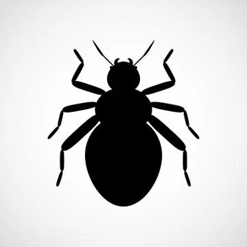 Abstract vector beetle. Black and white icon Stock Illustration