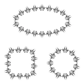 Abstract vector black and white ornate frames set Stock Illustration