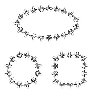 Abstract vector black and white ornate frames set Stock Illustration