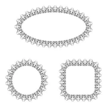 Abstract vector black and white ornate frames set Stock Illustration