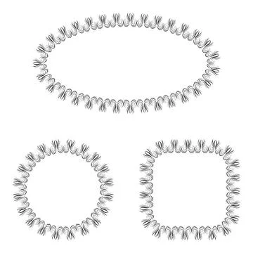 Abstract vector black and white ornate frames set Stock Illustration