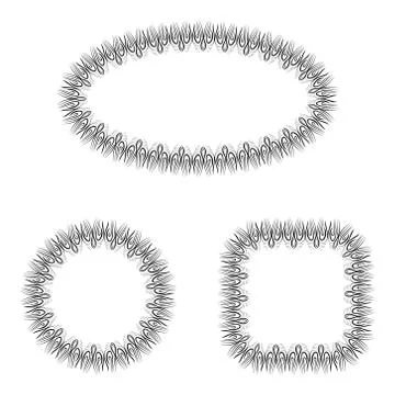 Abstract vector black and white ornate frames set Stock Illustration