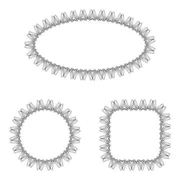 Abstract vector black and white ornate frames set Stock Illustration