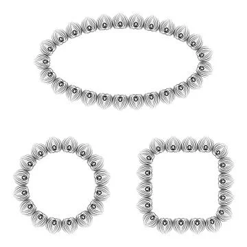 Abstract vector black and white ornate frames set 스톡 일러스트