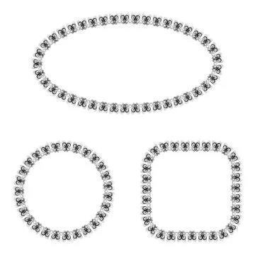 Abstract vector black and white ornate frames set Stock Illustration