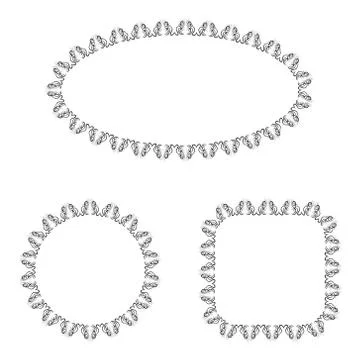 Abstract vector black and white ornate frames set Stock Illustration
