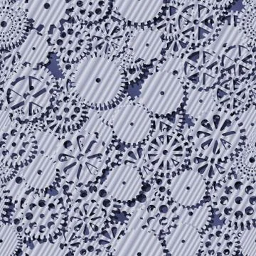 Abstract vector black flat gears seamless pattern Illustrazione stock