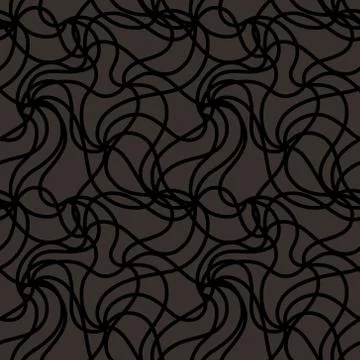 Abstract vector black often located curved lines on a dark background. Seamless Stock Illustration