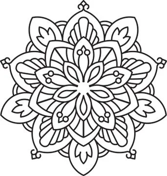 Abstract vector black round lace design - mandala, ethnic decorative element. Stock-Illustration