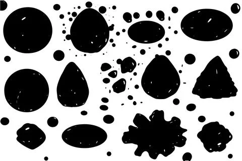 Abstract Vector Black Splash and Splat Background with Ink Blot Texture. Stock Illustration