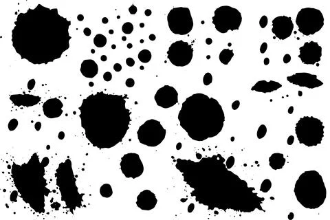 Abstract Vector Black Splash and Splat Background with Ink Blot Texture. Stock Illustration