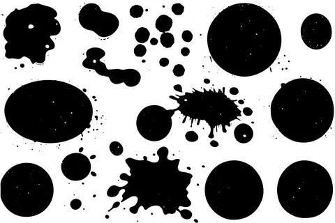Abstract Vector Black Splash and Splat Background with Ink Blot Texture. Stock Illustration