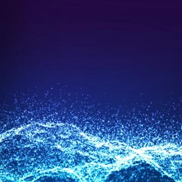 Abstract vector blue bubble mesh background. Point array. Futuristic style ca Stock Illustration