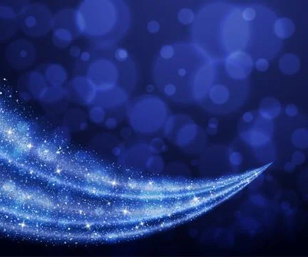 Abstract vector blue dust glitter star wave background Stock Illustration