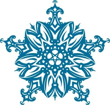 Abstract vector blue lace design - five-finger mandala, ethnic decorative ele Stock Illustration