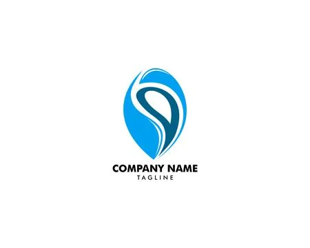 Abstract Vector Blue Logo Design Template Stock Illustration