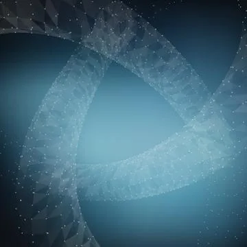 Abstract vector blue mesh background. Chaotically connected points and polygo Illustrazione stock