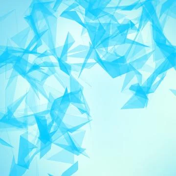 Abstract vector blue mesh background. Chaotically connected points and polygo Illustrazione stock