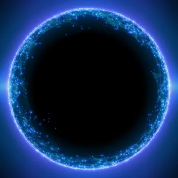 Abstract vector blue mesh background. Black hole or singularity. Futuristic t Stock Illustration