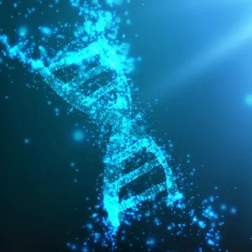 Abstract vector blue point mesh background. Part of DNA thread in blue color. Illustrazione stock
