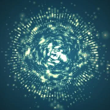 Abstract vector blue sphere mesh background. Point array. Futuristic style ca Ilustración de archivo