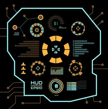 Abstract vector blue virtual graphic touch user interface HUD. Stock Illustration