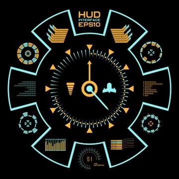 Abstract vector blue virtual graphic touch user interface HUD. Stock Illustration