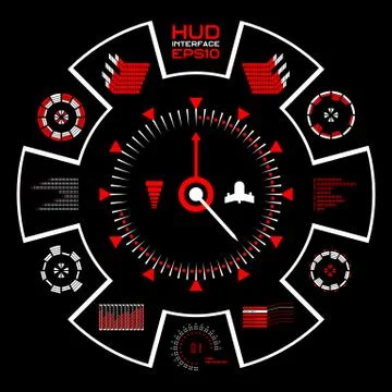 Abstract vector blue virtual graphic touch user interface HUD. Ilustración de archivo