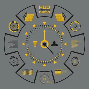 Abstract vector blue virtual graphic touch user interface HUD. Stock Illustration