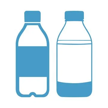 Abstract Vector Blue Water Bottle Icon Design Template Stock Illustration